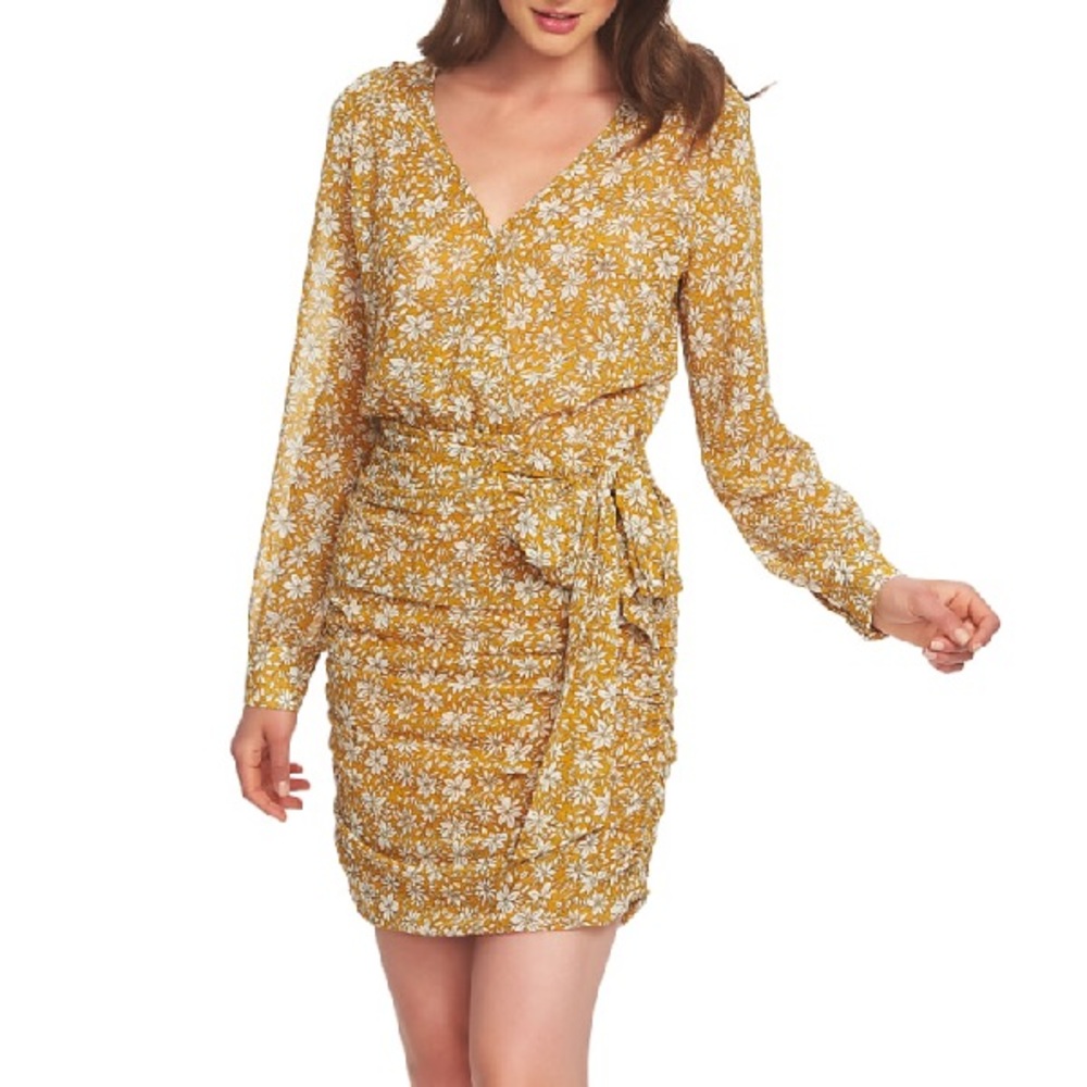 1.STATE Wild Blooms Wrap Front Minidress
